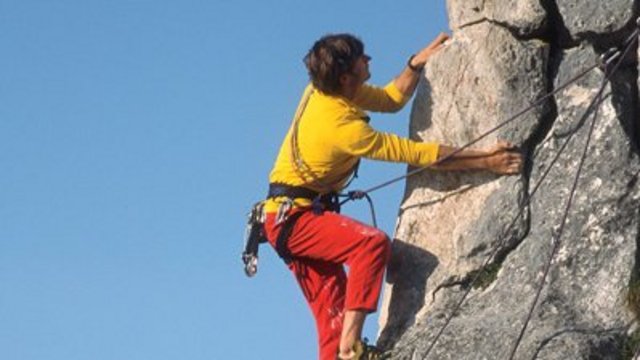 Kletterer am Hang