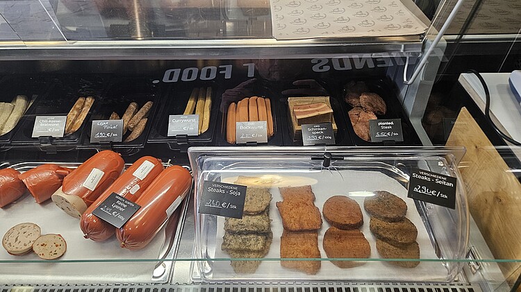 Fleischalternativen in der Auslage