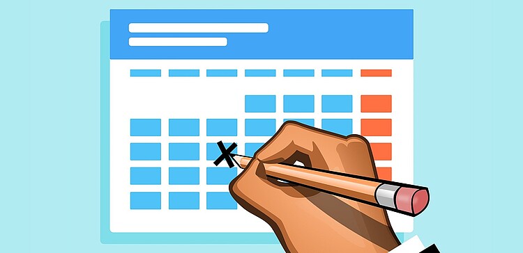 Termin wird im Kalender markiert