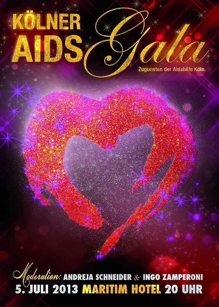 Dieser Flyer kündigt die Aids-Gala an