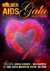 Dieser Flyer kündigt die Aids-Gala an