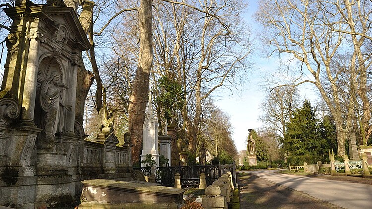 Gräber auf dem Melatenfriedhof in Köln