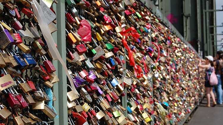 Liebesschlösser an der Hohenzollernbrücke