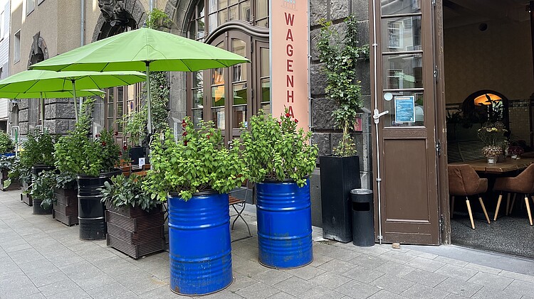 Au0enbereich der Gastronomie Wagenhale