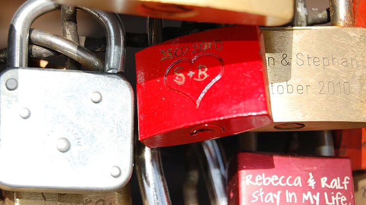 Schlösser auf der Hohenzollernbrücke